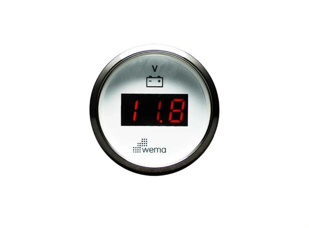 WEMA Voltmeter digital 8-32V SL-hvit